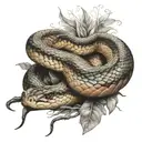 copperhead snake wrapped tattoo design idea