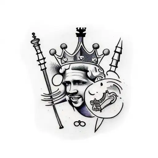 chess king and queen tattoo design idea