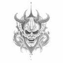 333 number devil style font tattoo design idea