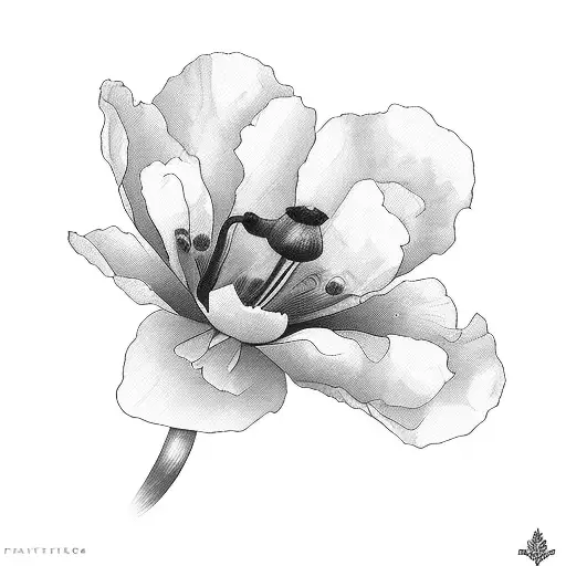 26 04 07 14 dog California poppy flower tattoo design idea