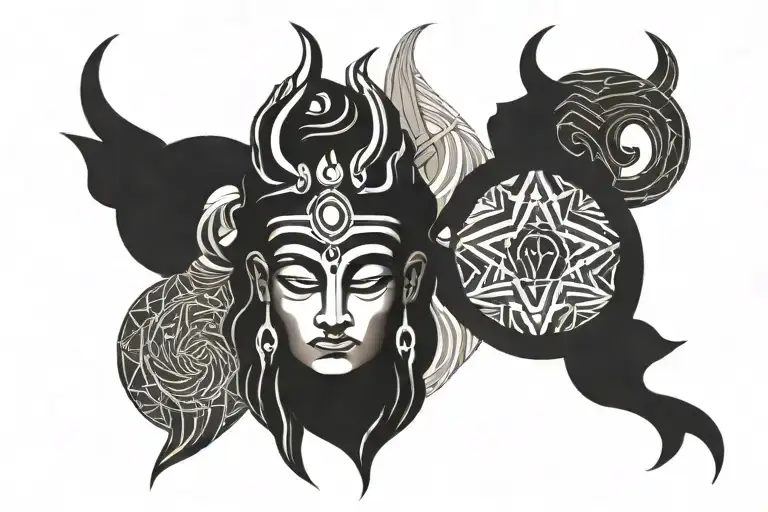 Aesthetic Shiva tattoo design idea