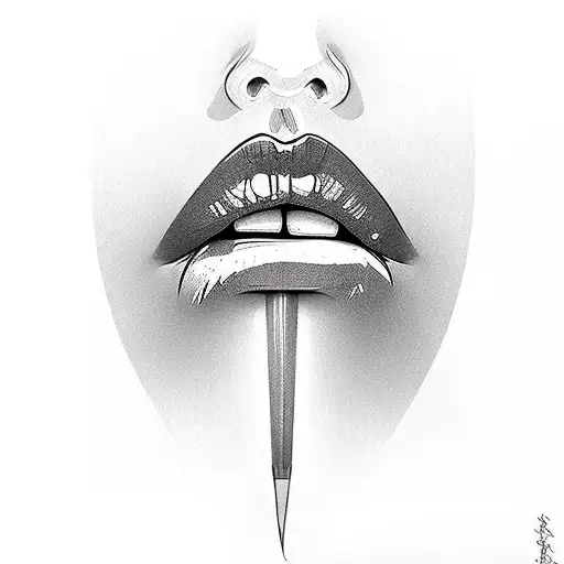 lips tattoo design idea