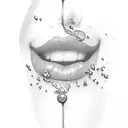 lips with name mike tattoo design idea