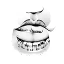 lips with name mike tattoo design idea