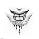 lips with name mike tattoo design idea