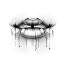 lips with name mike tattoo design idea