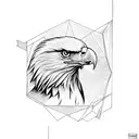 eagle with it's wings out facing forward tattoo design idea