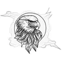 eagle with it's wings out facing forward tattoo design idea