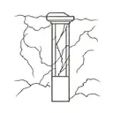 Create me a simple tattoo of a broken pillar struck by lightning in black and white. tattoo design idea