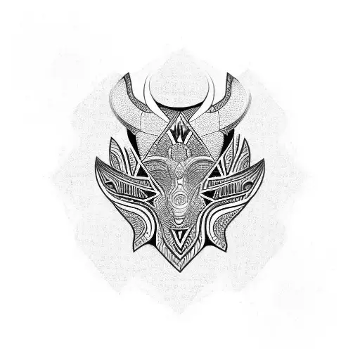 Tribal, symmetrical, thick lines tattoo design idea