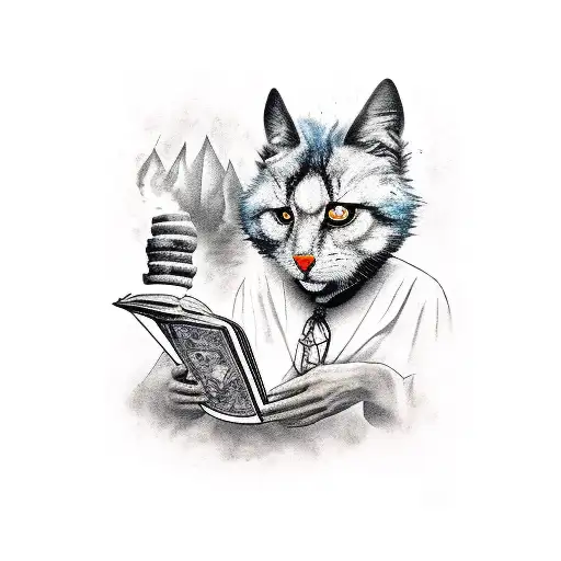i want from the book of Mikhail Bulgakov  the scene Master Margarita tattoo design idea