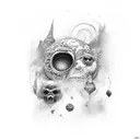 i want from the book of Mikhail Bulgakov  the scene Master Margarita tattoo design idea