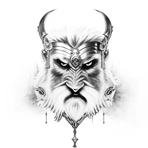 old odin with hood tattoo design idea