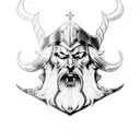 old odin with hood tattoo design idea