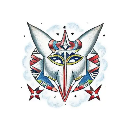 Constellation of African masks tattoo design idea