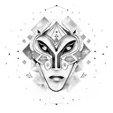 Constellation of African masks tattoo design idea