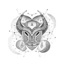 Constellation of African masks tattoo design idea
