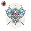 Constellation of African masks tattoo design idea