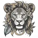 a lion that says from below learn to survive tattoo design idea