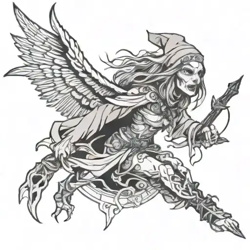 baba yaga witch gore inspired tattoo tattoo design idea