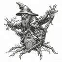 baba yaga witch creepy tattoo design idea