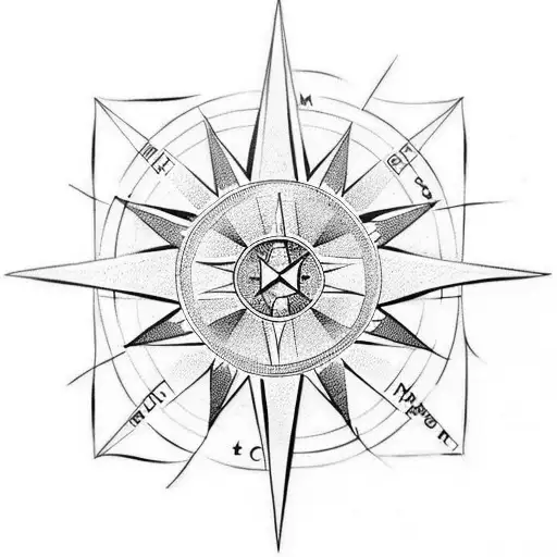 The Geometric Compass tattoo combines the timeless symbolism of a compass with modern geometric shapes. tattoo design idea