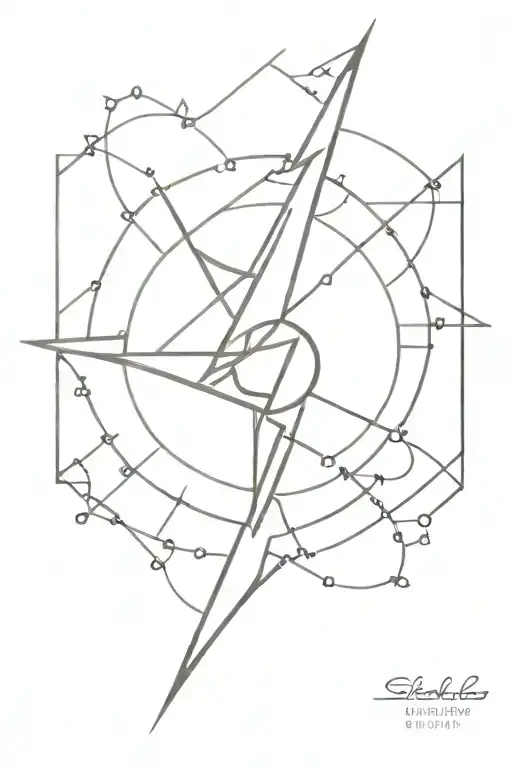 lightning, mandala design incorporating elements tattoo design idea