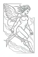 Warrior Angel, lightning tattoo design idea