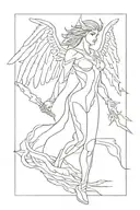 Warrior Angel, lightning tattoo design idea