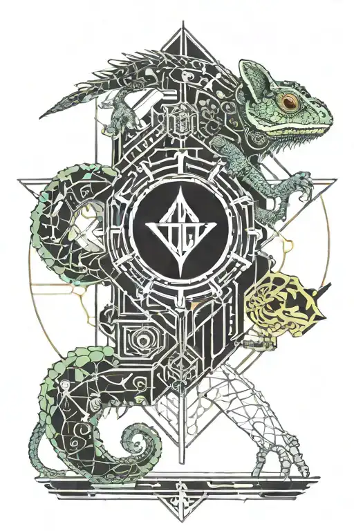combination of travelling, Hungary, Germany, chameleon, cooking tattoo design idea