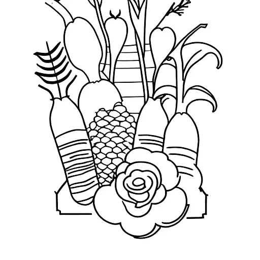vegetable plot tattoo design idea