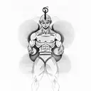 A black-grey tattoo of the iconic bending movements of Aang, capturing the essence of his power and agility tattoo design idea