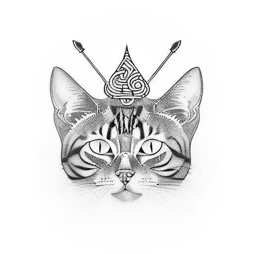 Create a tattoo that combines your love for cats and nightlife, with a mysterious feline in a club setting tattoo design idea