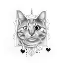 Create a tattoo that combines your love for cats and nightlife, with a mysterious feline in a club setting tattoo design idea