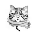 Create a tattoo that combines your love for cats and nightlife, with a mysterious feline in a club setting tattoo design idea