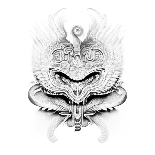 feathered serpent tattoo design idea