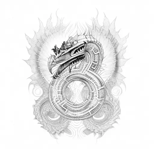 feathered serpent tattoo design idea