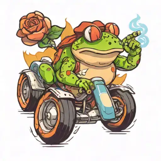 nintendo toad kart flipping off smoking tattoo design idea