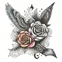 A colorful tattoo representing love, freedom, and rebellion tattoo design idea