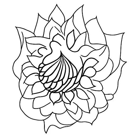 lotus and dandelion  tattoo design idea