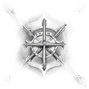 Sword of Damocles + Christian cross tattoo design idea