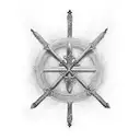 Sword of Damocles + Christian cross tattoo design idea