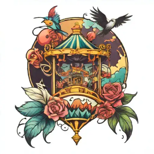 amusement park tattoo design idea