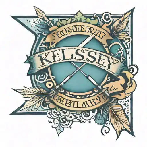 Small arrow on forearm with the name Kelsey on the shaft  tattoo design idea