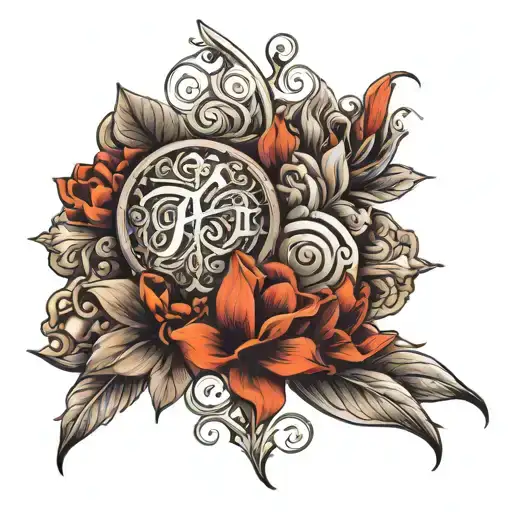 My daughters' names are AzraNil and Gökçe, I want a tattoo design with my daughters' names tattoo design idea