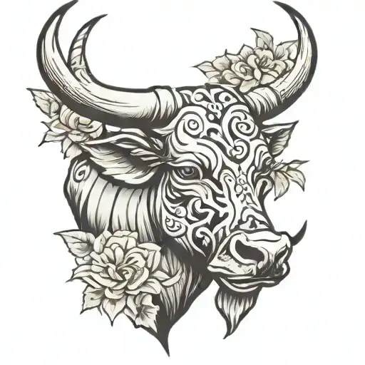 black bulls save finral tattoo design idea