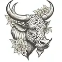 black bulls save finral tattoo design idea