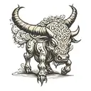 black bulls save finral tattoo design idea