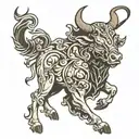 black bulls save finral tattoo design idea