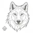 Wolf face tattoo design idea